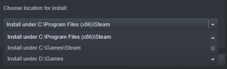 example steam install locations